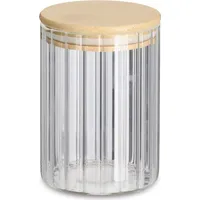Zeller Present Vorratsglas Rillen, mit Bambusdeckel GROOVES, 550 ml