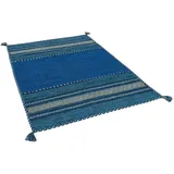 Pergamon Natur Teppich Kelim Navarro Blau 300x400cm