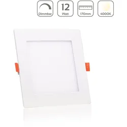 LED Panel Einbaustrahler eckig weiss dimmbar - Lichtfarbe: Neutralweiß 4000K - A...