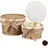 Relaxdays Badkörbchen Korbset 2er Set geflochten aus Buri Holz 31 x 31 x 22 cm braun