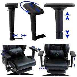 Trisens Chair Racing Chefsessel Schwarz