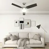 vidaXL Deckenventilator mit Lampe und Fernbedienung 108 cm dunkelbraun