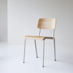 Stuhl Mio aus Metall und Eschenholz, white