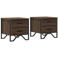 VidaXL Nachttische 2 Stk. Eichen-Optik 40x41x40 cm Holzwerkstoff