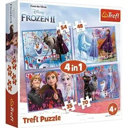 Trefl 34323 - Disney Die Eiskönigin 2 - Reise ins Unbekannte, 4in1 Puzzle