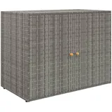 vidaXL Gartenschrank Geräteschrank Haushaltsschrank Aufbewahrungsschrank Beistellschrank Schrank Garten Balkon Grau 100x55,5x80cm Poly Rattan