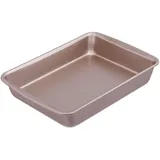 Relaxdays Auflaufform, antihaftbeschichtet, eckig, Lasagne, Braten, Tiramisu, 4 Liter, Carbonstahl, Backofenform, braun