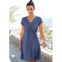 vivance by lascana Jerseykleid Shirtkleid Blau/Marine gemustert 40