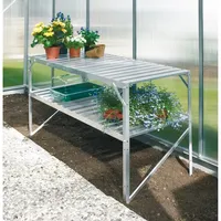 Vitavia Alutisch 2 Ablageflächen 121 cm x 54 cm Alu-Blank