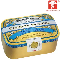 Grether ́s Pastilles Blackcurrant SILBER FÜR HALS & STIMME zuckerfrei 440 g Pastillen