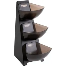 APS 11413 Multi-Rack, Küchenregal, Gestell aus 18/0 Edelstahl, Portionsschütte aus Kunststoff, Portionsspender, Volumen pro Schütte 1 Liter Inhalt, 3-stufig