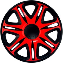 Auto-Style Satz J-Tec Radzierblenden Nascar 15-Zoll Schwarz/Rot