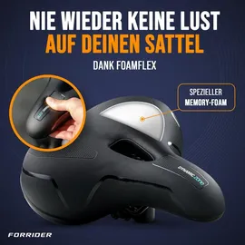 FORRIDER Fahrradsattel 23 cm Schwarz