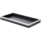 Edzard Tablett Jake (38x20 cm), schwarz, rechteckig, Stahl mit Kunstlederbezug