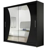 Mirjan24 Schiebetürenschrank London IX 180 x 215 x 58 cm Schwarz