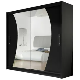 Mirjan24 Schiebetürenschrank London IX 180 x 215 x 58 cm Schwarz