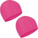 Badekappe 2 Sück Unisex Badehaube Damen Bademütze Schwimmhaube Schwimmkappe Flexible Kappe Badehut für mädchen Lange Haare Herren Kinder Jungen (Rosa)