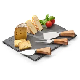 Zeller 25594 Käse-Servier-Set, Edelstahl, Schwarz 24 x 18 cm