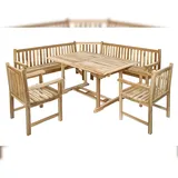 möbelliebling Gartenmöbel Set 4tlg mit Eckbank Teak Gartentisch ausziehbar 120-170 cm MADERA/CARACAS