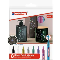 Glanzlack-Marker edding 751 metallic 1-2mm VE=6x8 Farben