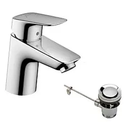 hansgrohe Logis Einhebelmischer 70 71170000 verchromt, mit Ablaufgarnitur, QuickClean