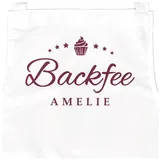 SpecialMe personalisierte Kinderschürze Backfee mit Namen Cupcake backen Küchenschürze Backschürze Kinder weiss 6-10 Jahre - 6 Jahre