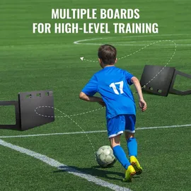 Vevor Fußball Rebound Board, Tragbares Prellwand Brett 100 x 40 cm, Rebounder Wand-Rebound-Ausrüstung, Kinder & Jugendliche, Doppel-Winkel-Board Rebounder Kicker für Fußball Training Schwarz