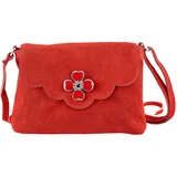 Allgäu Rebell Blümchen Umhängetasche Leder Red