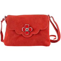 Allgäu Rebell Blümchen Umhängetasche Leder Red