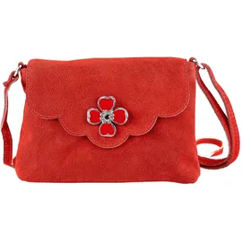 Allgäu Rebell Blümchen Umhängetasche Leder Red