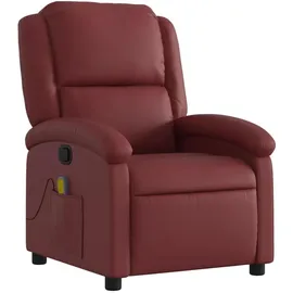 vidaXL Massagesessel Weinrot Kunstleder 86,5 x 99,5 x 0 cm Rot mit Fernbedienung