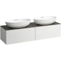Laufen ILBAGNOALESSI Schubladenelement, Steinplatte Marrone Naturale, Ausschnitt rechts/links, 160x50x37cm,
