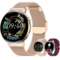 Iaret Iaret Smartwatch Smartwatch (3,3 cm, android ios), Damen Smartwatch mit Telefonfunktion und Fitness Tracking 1.32 Zoll goldfarben