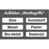 stumpf metall Aufkleber Wortbegriffe 6 Stück