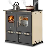 prometey ltd Küchenofen Holzherd ECO LUX INOX, Edelstahlbackfach, creme, rechte Version