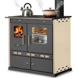 prometey ltd Küchenofen Holzherd ECO LUX INOX, Edelstahlbackfach, creme, rechte Version