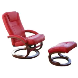 MCW Fernsehsessel Aprilia Kunstleder 66 x 93 x 89 cm rot mit Hocker