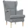 vidaXL Sessel Hellgrau Stoff 1 x 1 x 1 cm Grau mit Kissen