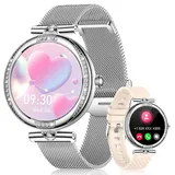 FEELNEVER Smartwatch Damen mit Telefonfunktion, 1,19 Zoll Smartwatches mit Herzfrequenz Schlafüberwachung SpO2, 120+ Sportmodi, IP68 Wasserdicht Schrittzähler Fitnessuhr Smart Watch Damen,iOS Android