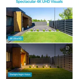 ZOSI 4K PoE Überwachungskamera Set Außen Schwarz