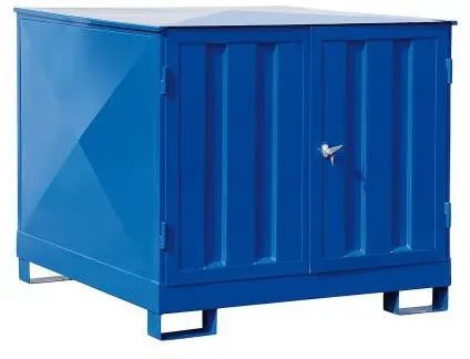 Hardwex Gefahrstoffdepot mit Klappdeckel, unterfahrbar, lackiert, für 4 x 200-l-Fässer