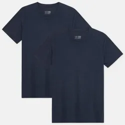 MODAL RUNDHALSAUSSCHNITT T-SHIRT FÜR HERREN - 2-Pack - Dunkle Marine - M