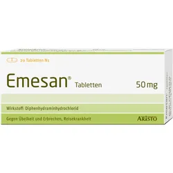 Emesan - Gegen Übelkeit und Erbrechen, Reisekrankheit 20 St Tabletten