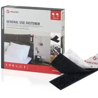 Velcro Klettband General Use Fastener 25m Hakenband+Flauschband 20mm Schwarz
