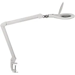 LED-Lupenleuchte Glaslinse 127mm (5 Zoll) Tischklemme weiß