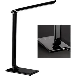 Schreibtischlampe Schreibtischlampe LED Tischlampe, Dimmbar USB Touch Funktion, schwarz, 1x LED 7W 520Lm 6500K, DxH 35x56cm, WOFI 846901100000