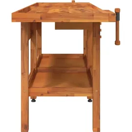 vidaXL Werkbank mit Schubladen Schraubstöcken 192x62x83 cm Akazienholz