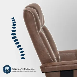 MCombo Relaxsessel 9019 Mikrofaser 132,5 x 100 x 100 cm Braun mit Hocker
