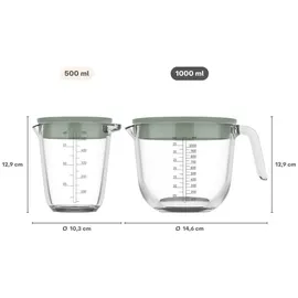 Mepal Messbecher Chef it 1000 ml mit Deckel - Nordic sage