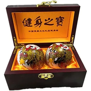 KISOARTWQ klangkugeln Baoding Bälle Qi Gong Kugeln Massagebälle handkraft massagestein Chinesischer Handmassageball Einhorn Gesundheitsball Fitnessball Seniorengeschenk Handball